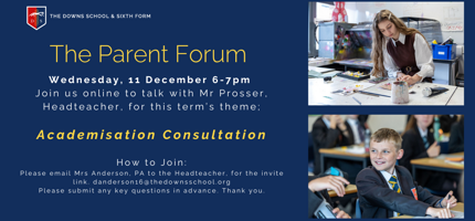 Postponed to Feb: Academy Information & The Parent Forum